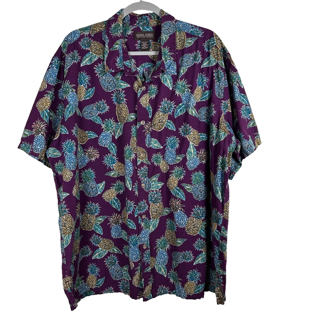 Cooke Street Hawaiian Mens shirt 2XL cotton button up Party Casual Travel